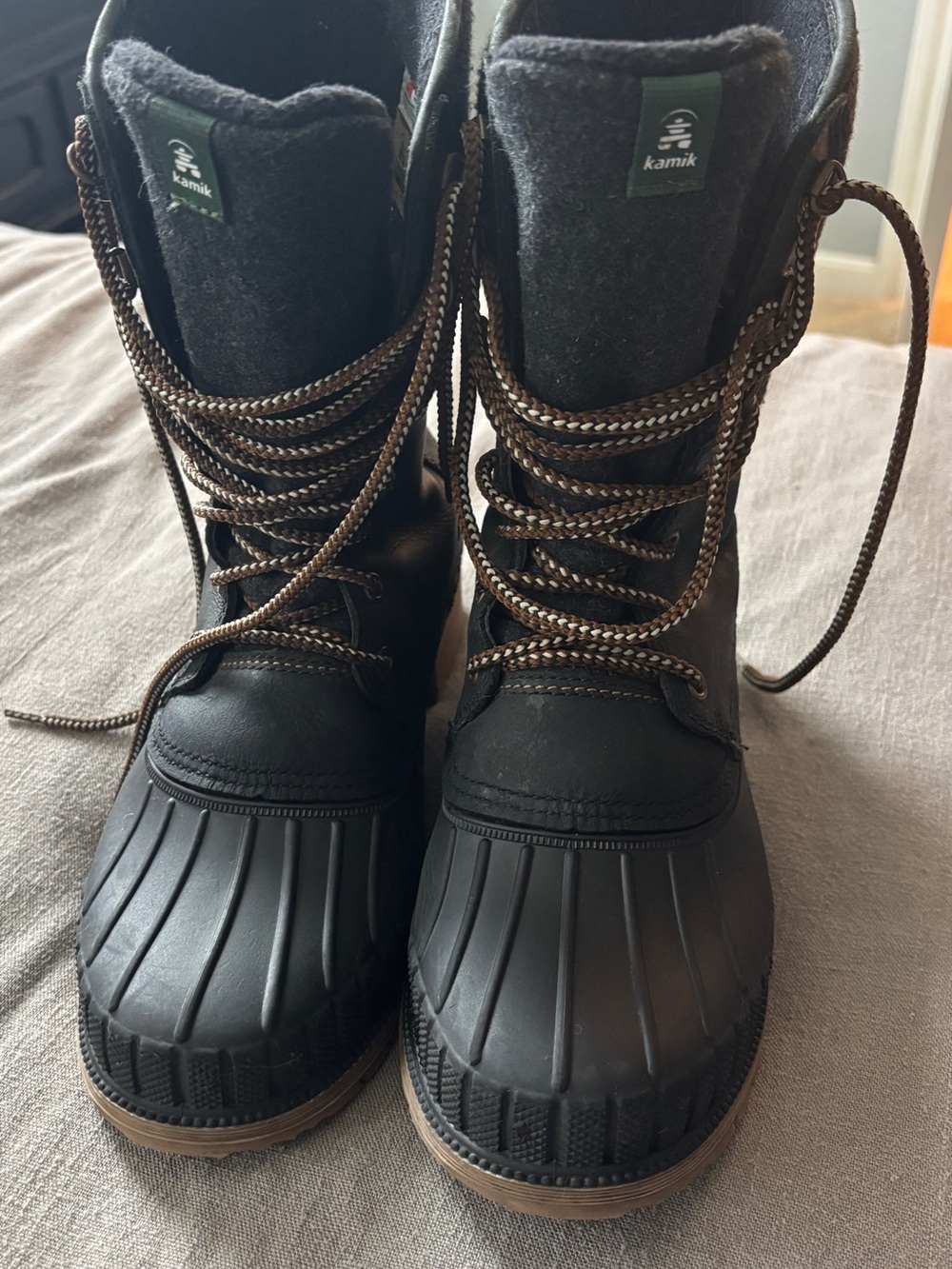 Kamik Black and Grey Waterproof Winter Boots